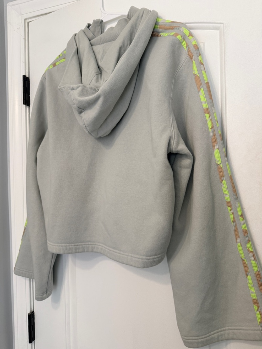 adidas Light Sage Half-Zip Hoodie with White Logo - Picture 7 of 11